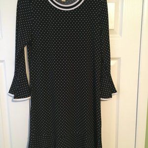 Michael Kors Polk-a-Dot Dress w/Bell Sleeve-Size M